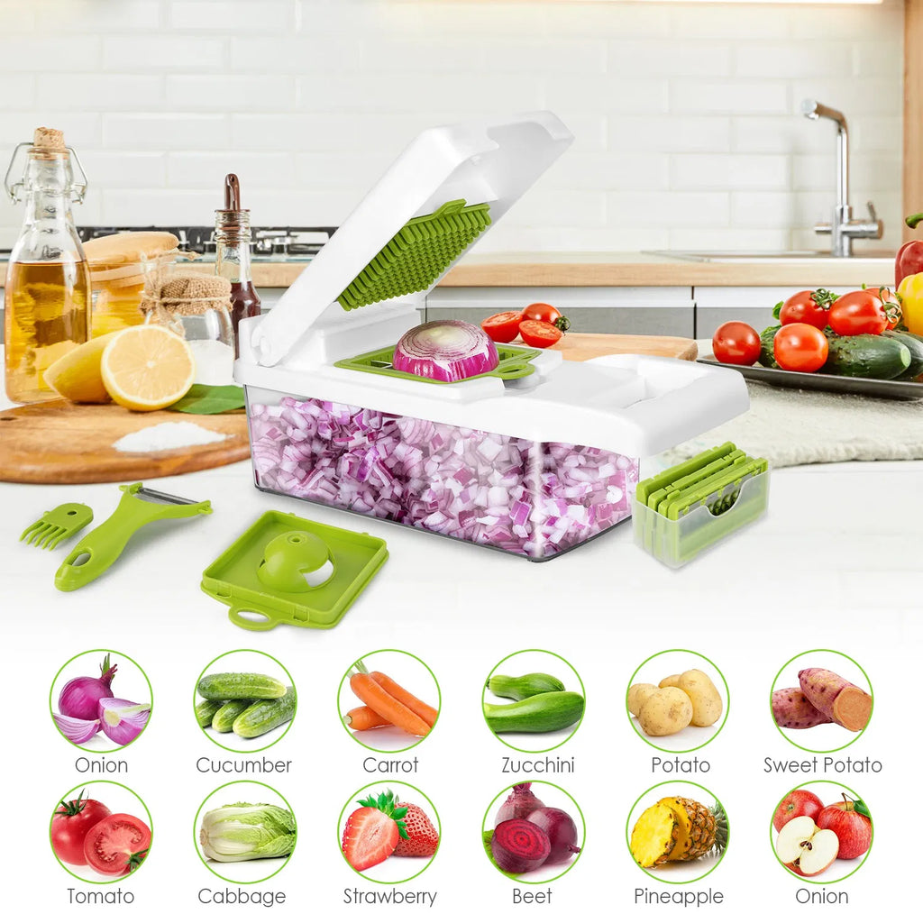 12-in-1 Vegetable Chopper & Slicer with Container – image 7