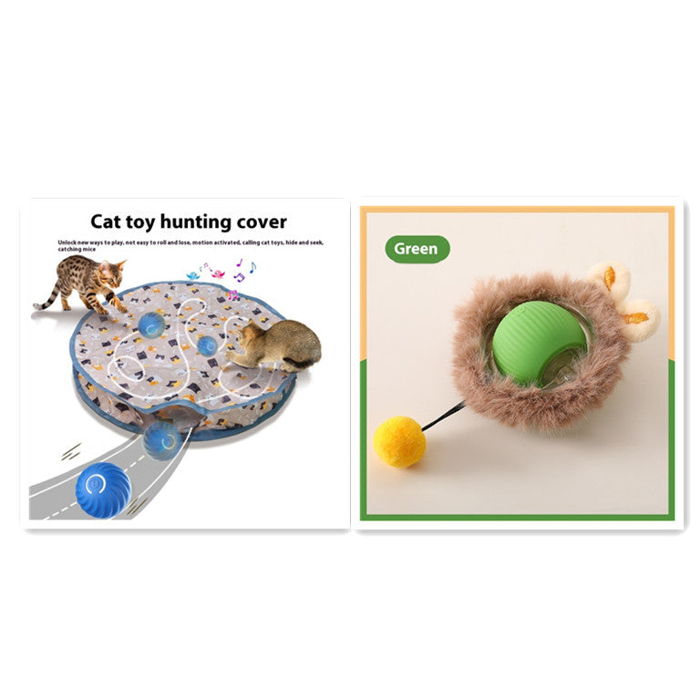 Plush Rolling Cat Ball Toy - top view
