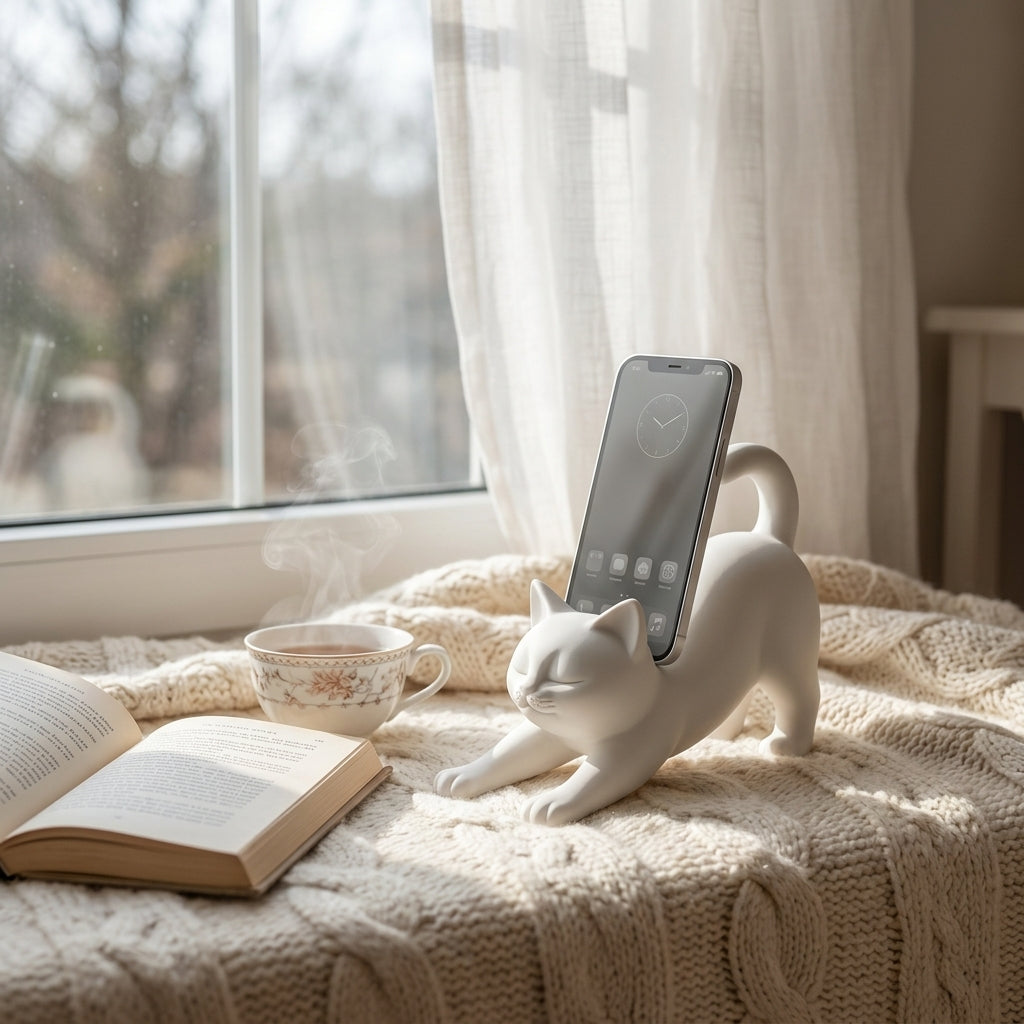 Cute Cat Phone Stand – Desk Smartphone Holder – image 4
