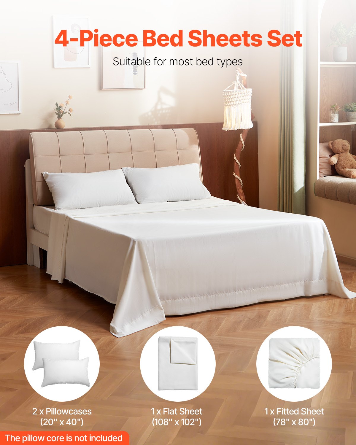 4-Piece King Bed Sheet Set – view 5
