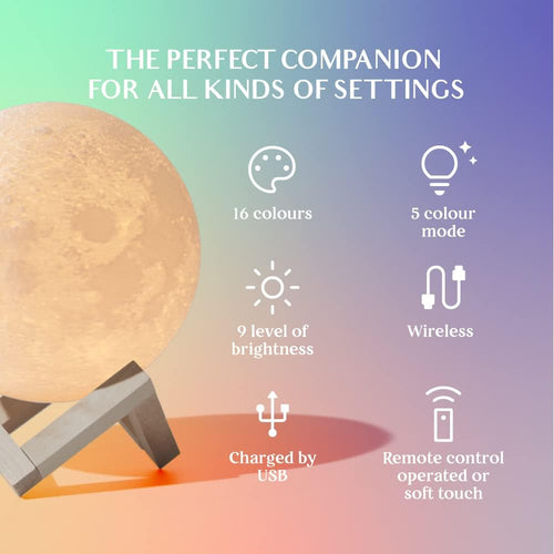 16-Color Moon Lamp with Stand & Remote – view 2