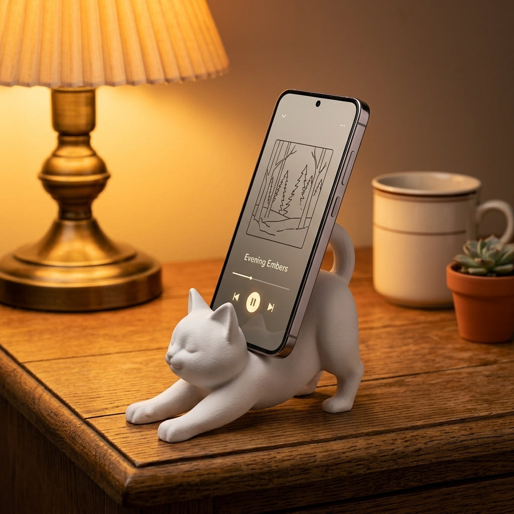 Cute Cat Phone Stand – Desk Smartphone Holder – image 3