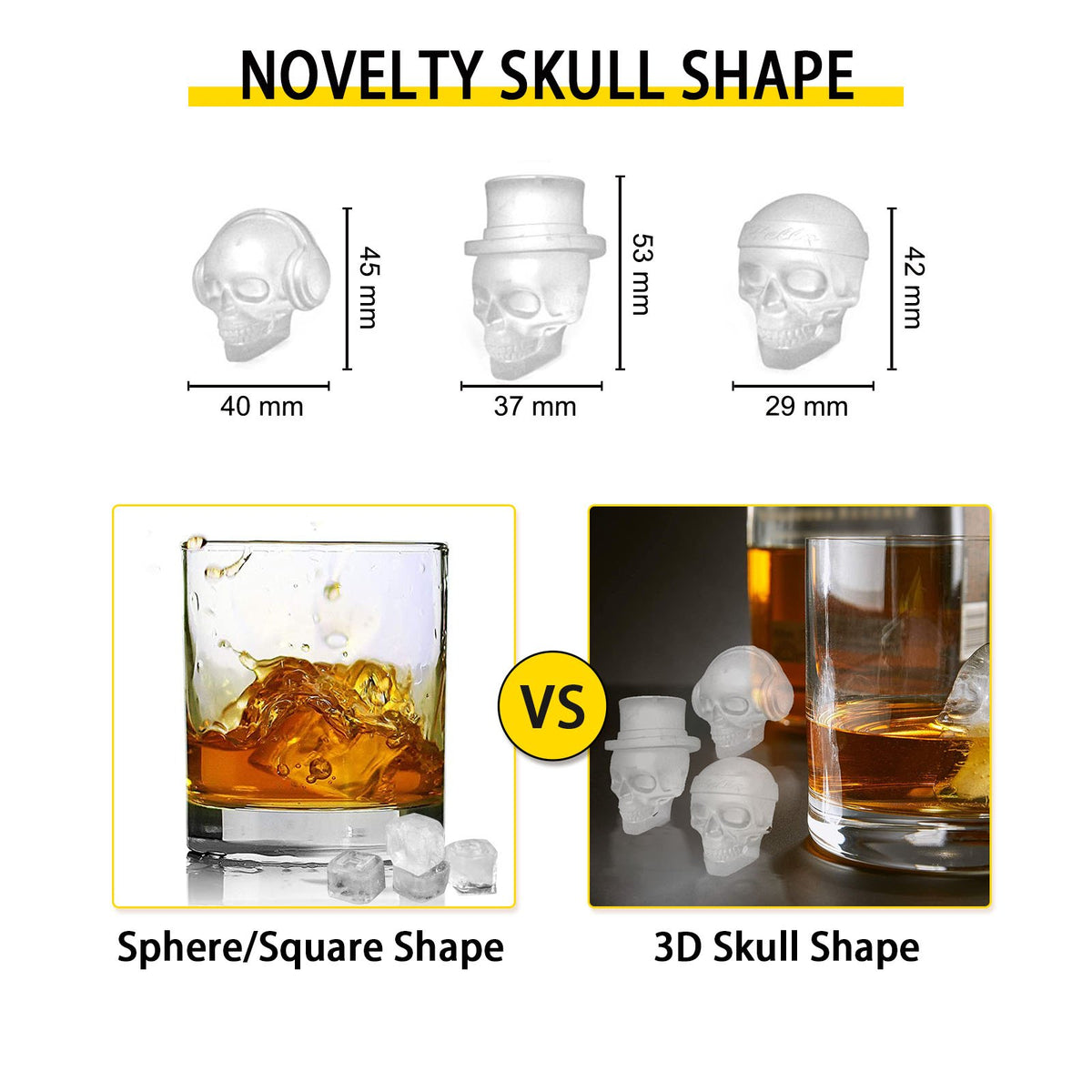 Skull Ice Cube Tray with Lid – 6-Grid Silicone Mold – image 4