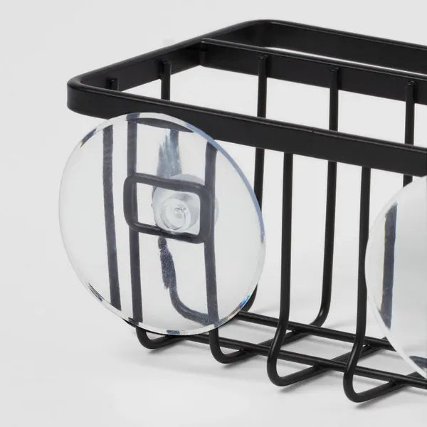Suction Sink Caddy with Towel Bar – Matte Steel – image 5