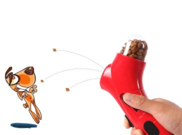 Pet Treat Launcher Toy - close-up of key feature
