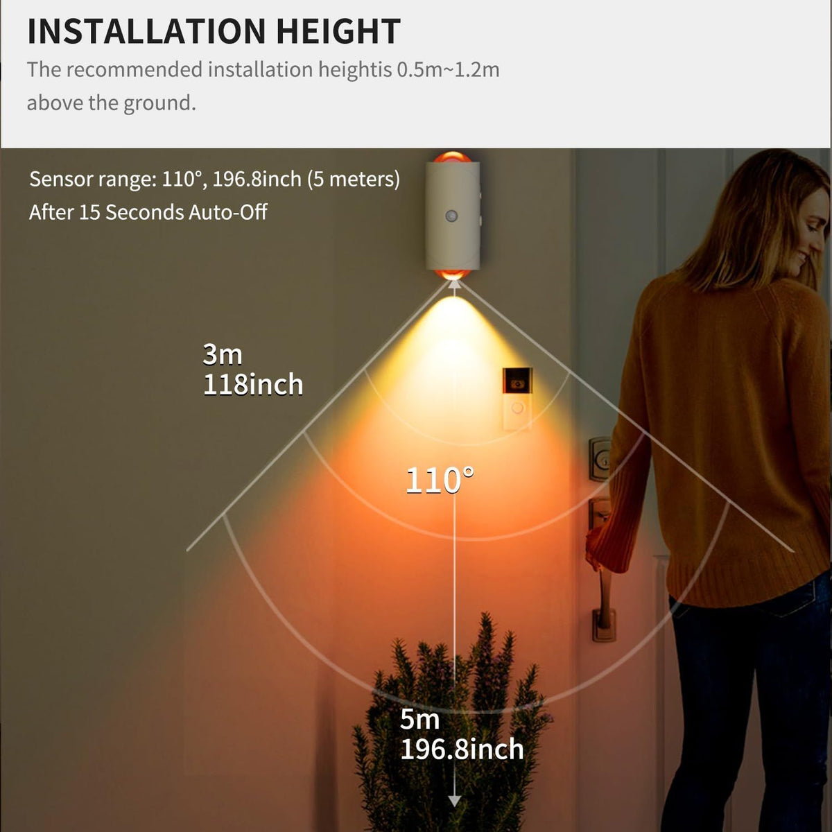 Rechargeable Motion Sensor Wall Light – view 3