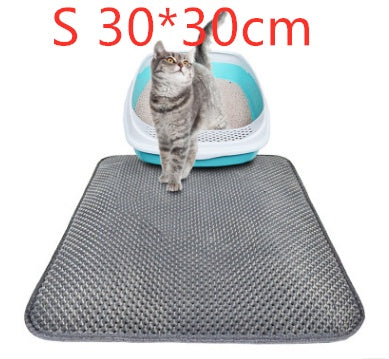 Honeycomb Waterproof Cat Litter Trapping Mat - in use
