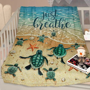 Sea Turtle Flannel Throw Blanket – Soft & Cozy