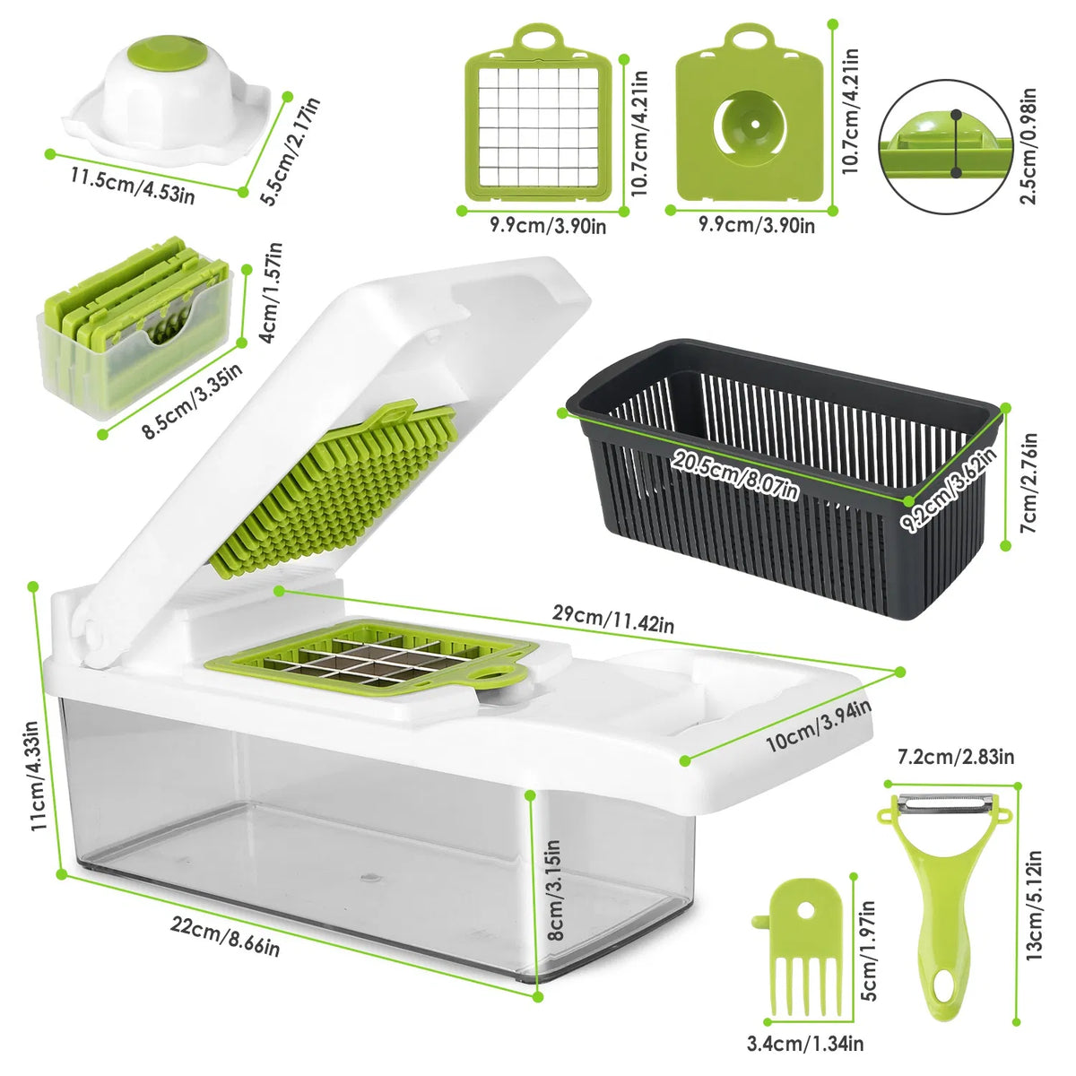 12-in-1 Vegetable Chopper & Slicer with Container