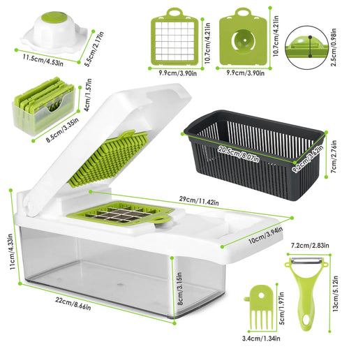 12-in-1 Vegetable Chopper & Slicer with Container