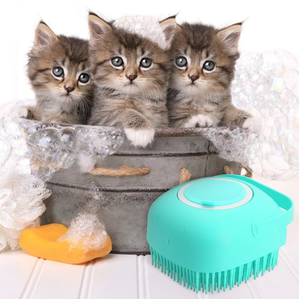 Soap-Dispensing Silicone Pet Bath Brush - photo 9