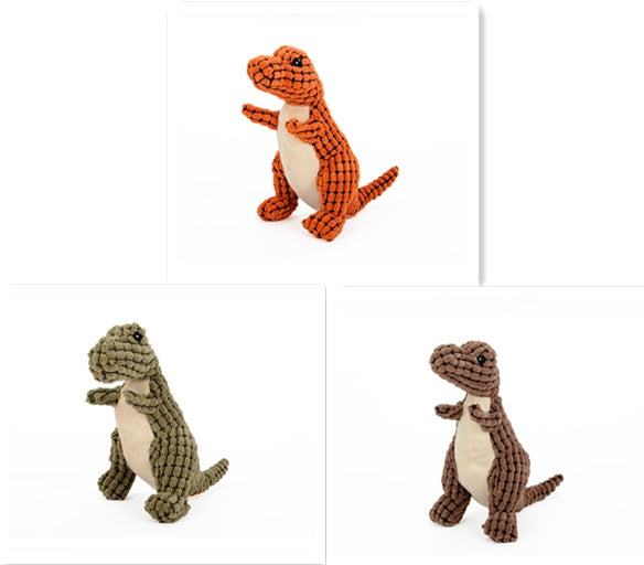Plush Dinosaur Squeaky Dog Toy - product dimensions