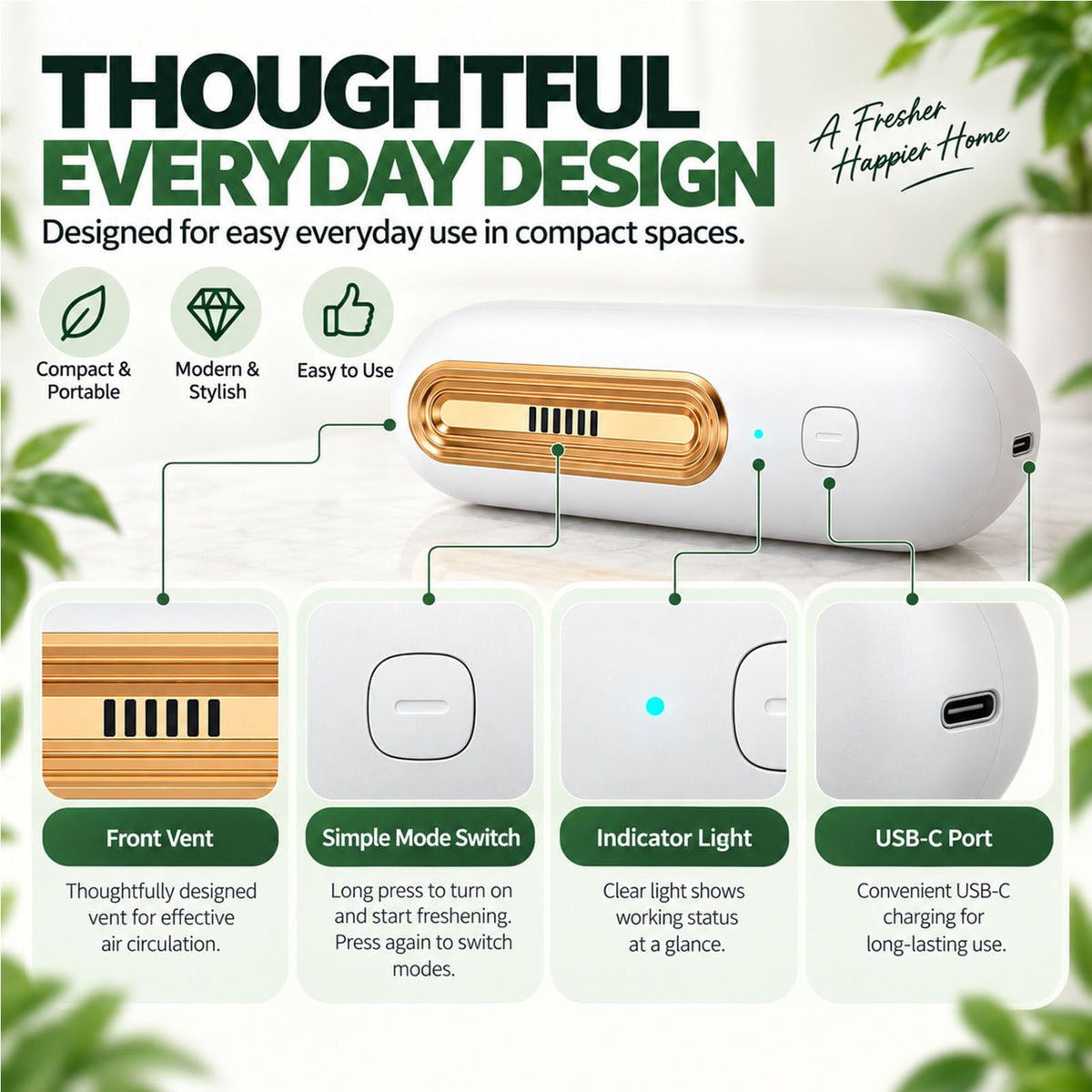 Rechargeable Pet Odor Eliminator - close-up view
