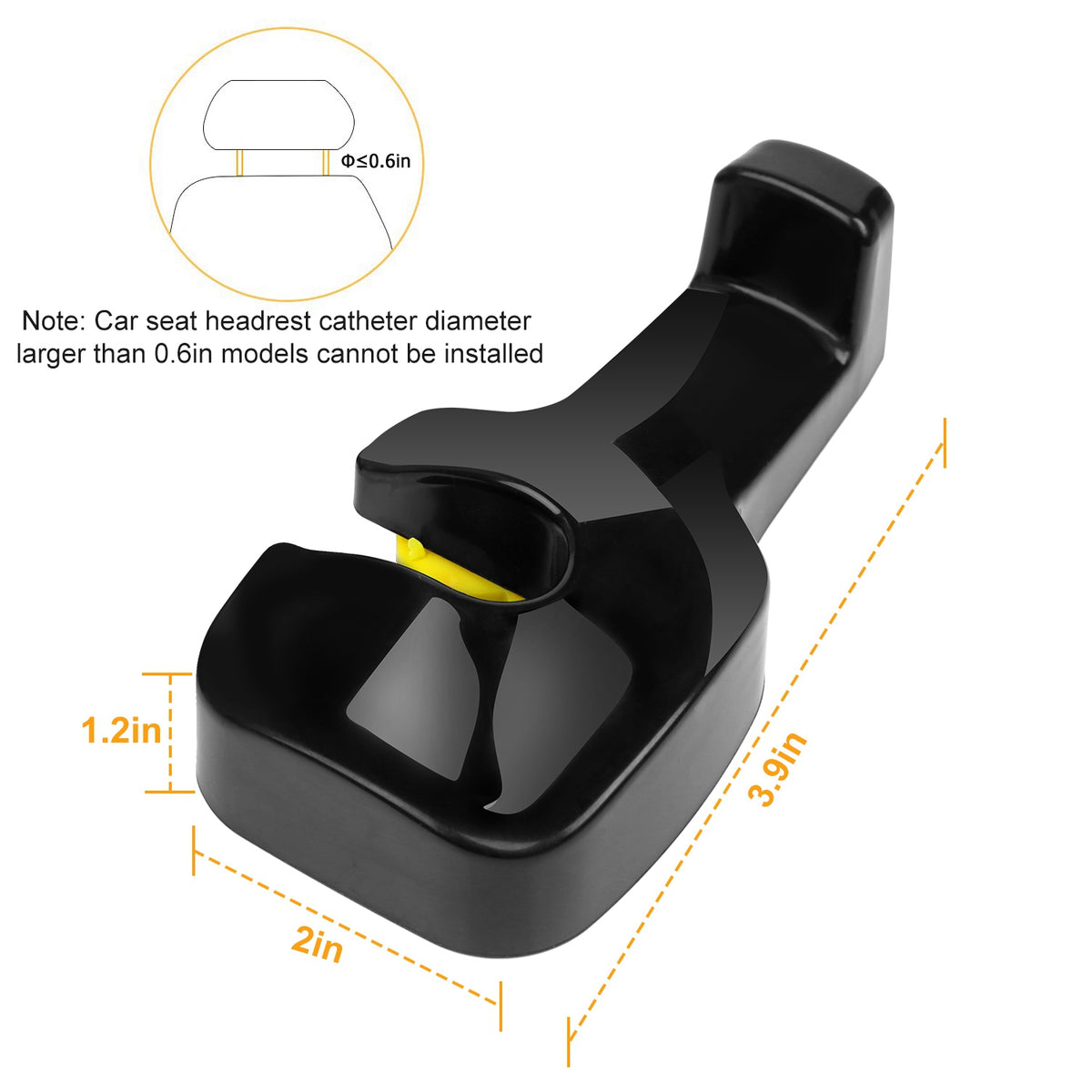 Car Headrest Hanging Hooks – 2 Pack – image 7
