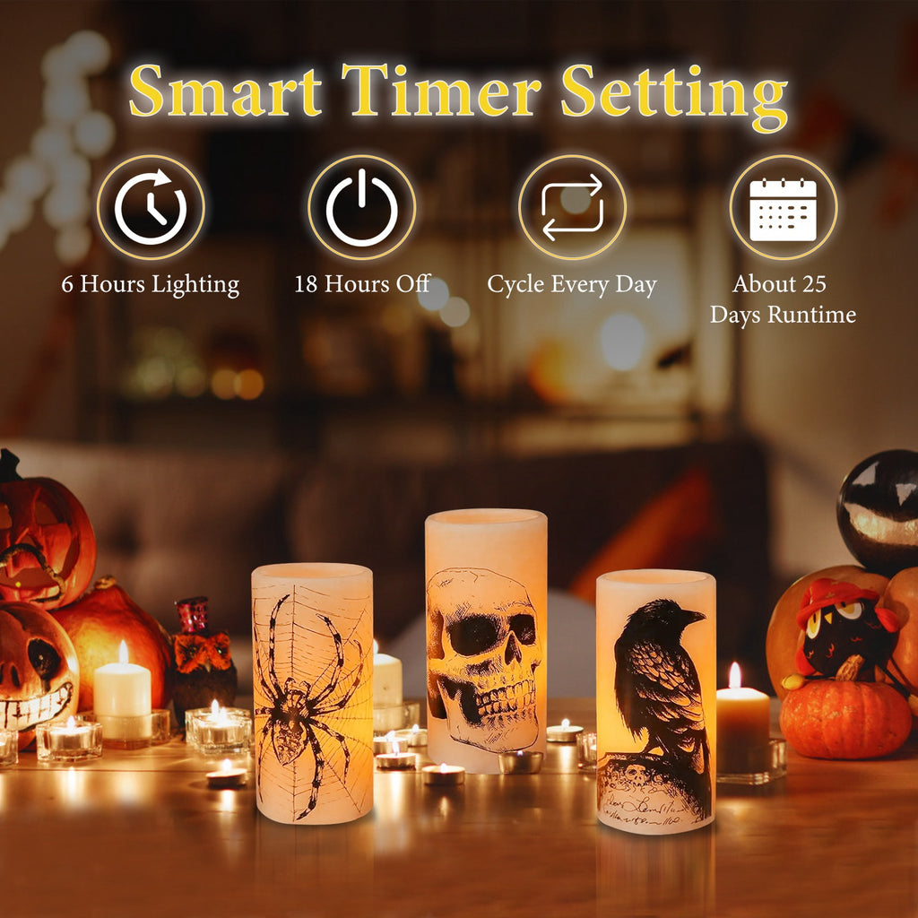 Flameless Halloween Candles with Timer – view 3