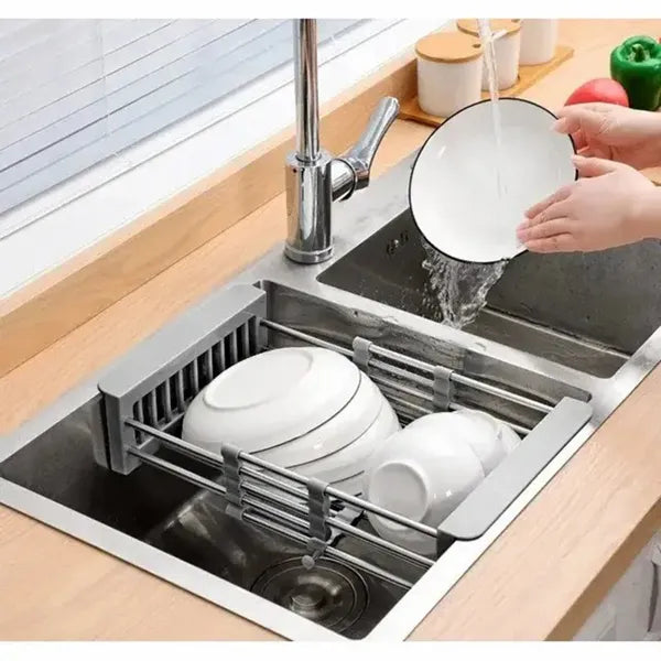 Expandable Over-Sink Drying Rack with Drain Basket – image 4