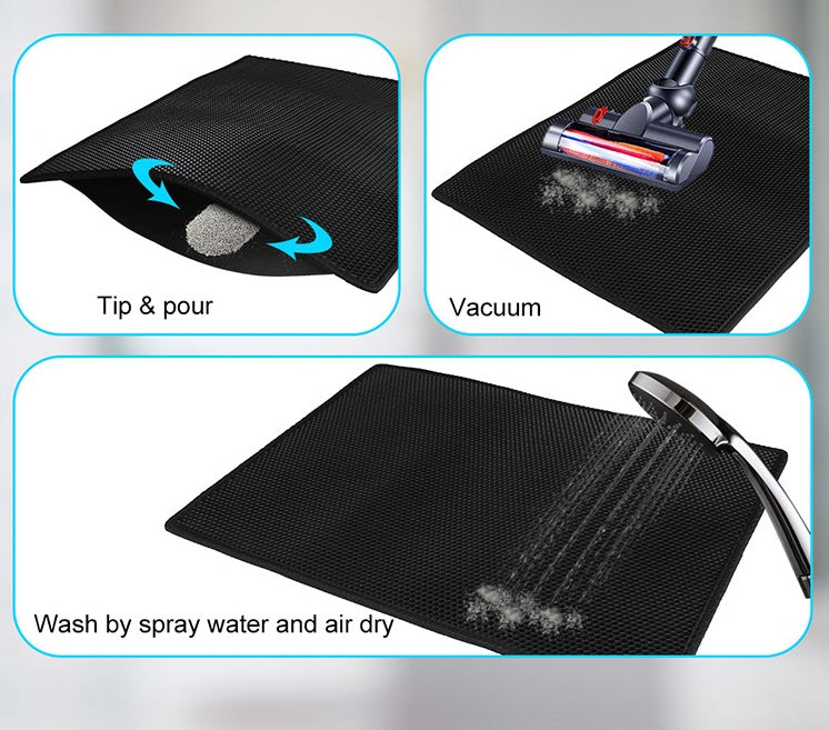 Honeycomb Waterproof Cat Litter Trapping Mat - detail view