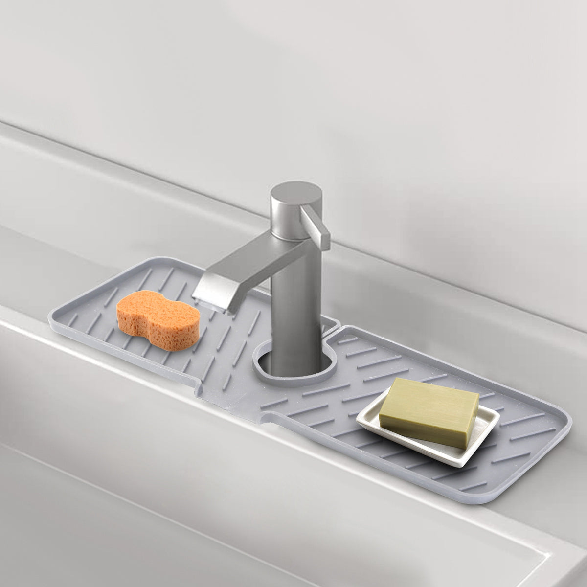 Silicone Faucet Splash Guard – Sink Drip Catcher Mat – image 5