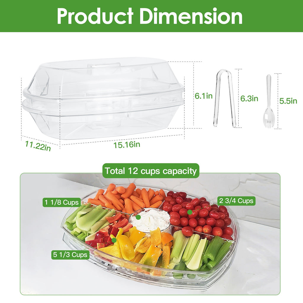 Chilled Party Serving Tray with Lid – 4 Compartments – image 8