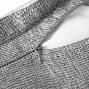 Linen-Look Throw Pillow Covers with Burlap Trim – Set of 2