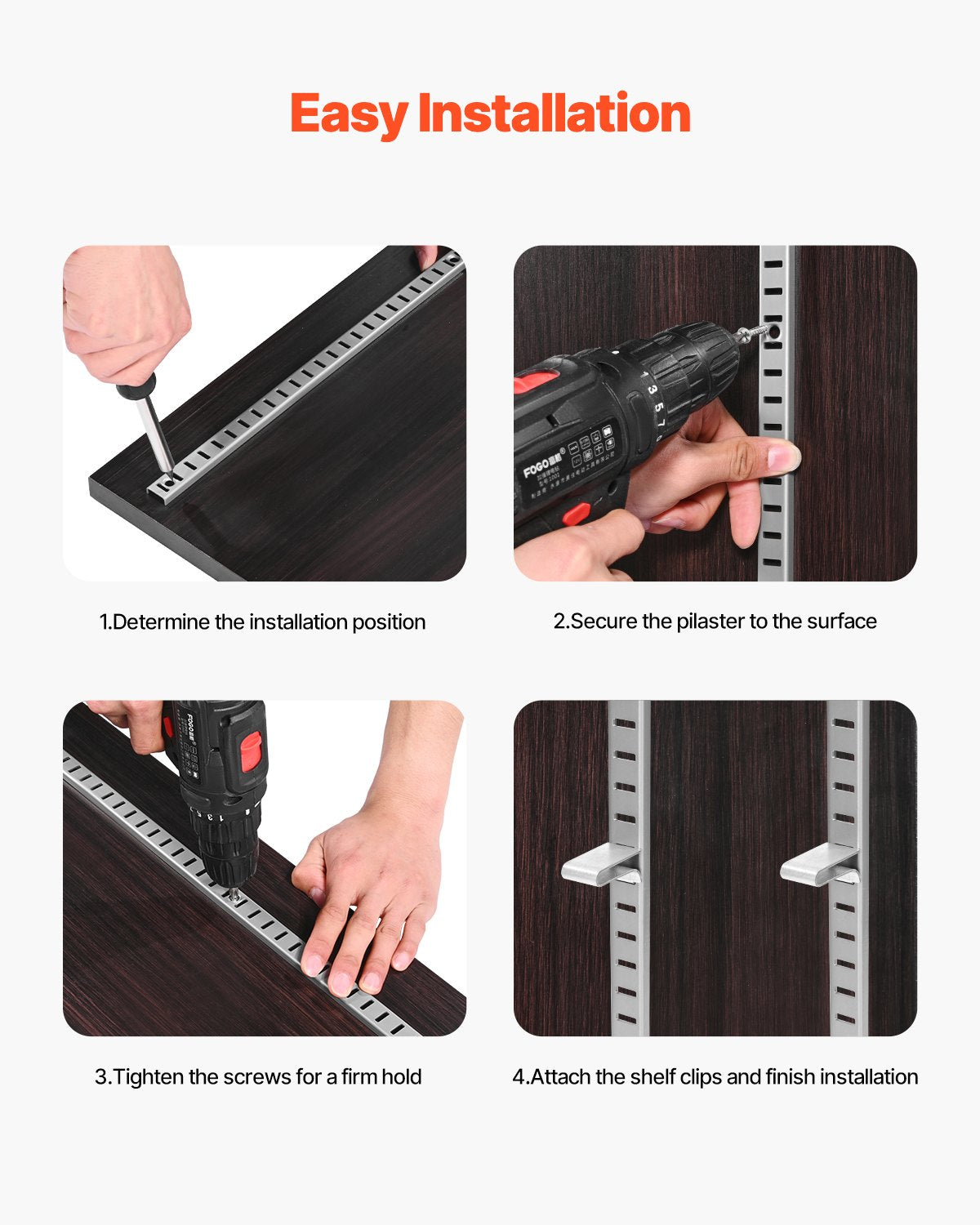 Adjustable Wall Shelf Tracks – view 3