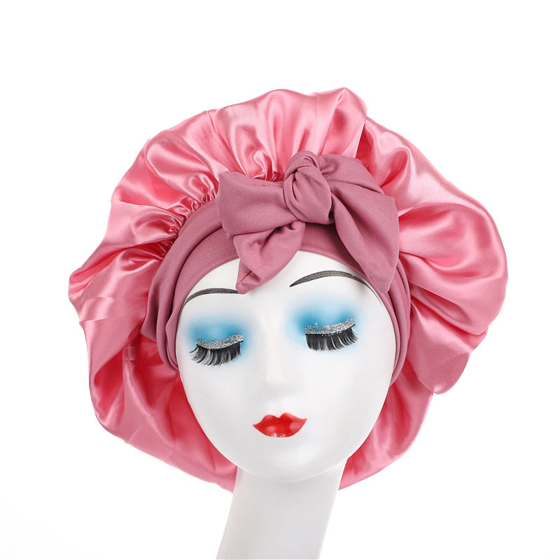 Satin Sleep Bonnet with Bow – Adjustable Fit – image 7