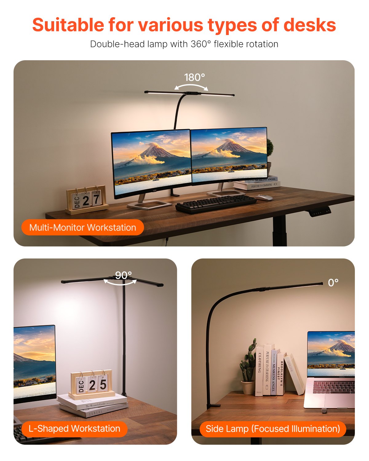 Dual-Head LED Desk Lamp with Clamp – view 5