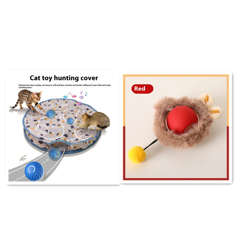 Plush Rolling Cat Ball Toy - side view