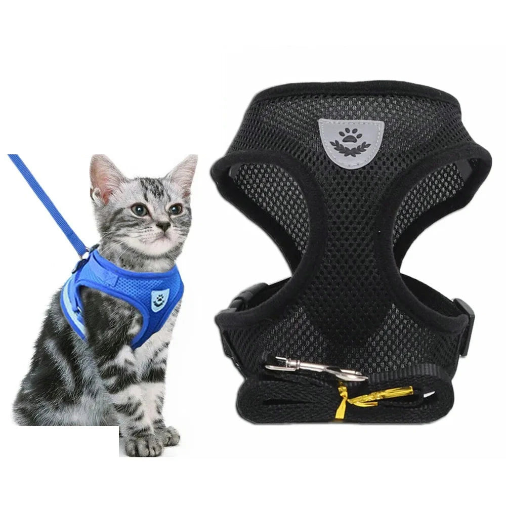 Reflective Mesh Cat & Dog Harness with Leash - photo 3