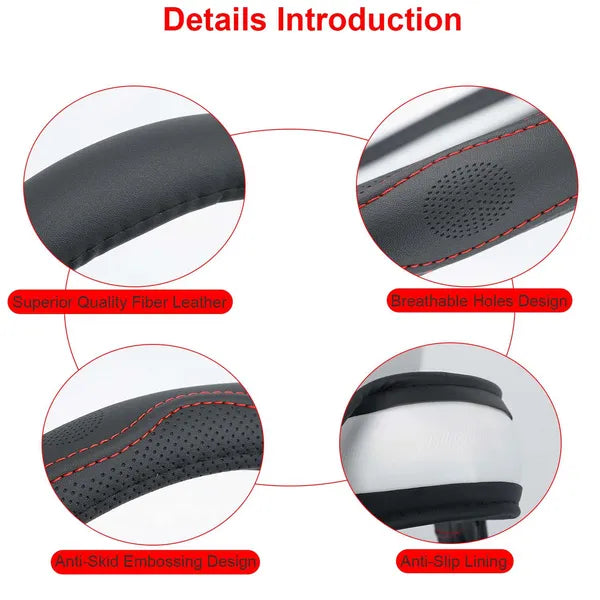 Faux Leather Steering Wheel Cover – 14.5–15 in – image 2