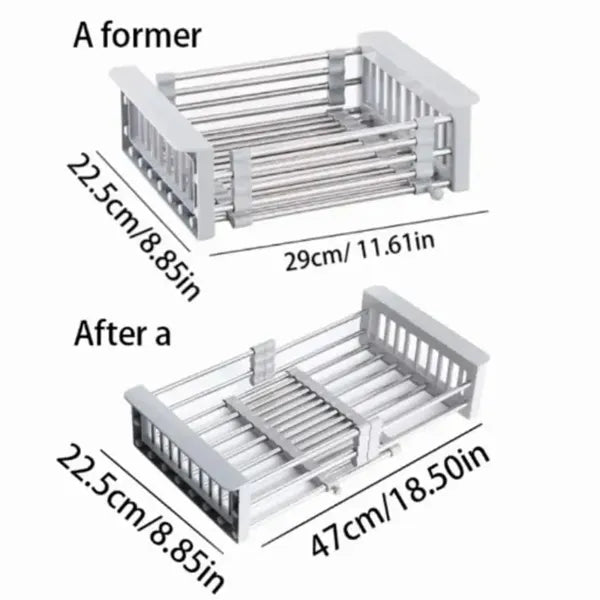 Expandable Over-Sink Drying Rack with Drain Basket – image 9