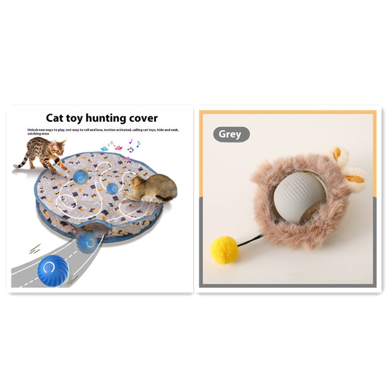 Plush Rolling Cat Ball Toy - rolling demonstration
