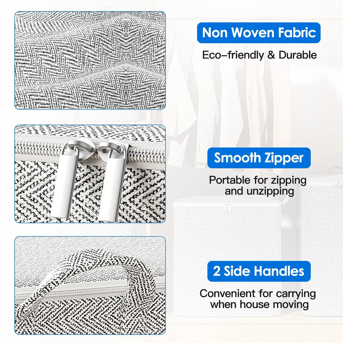 Foldable Storage Bags with Handles – 4 Pack – image 4