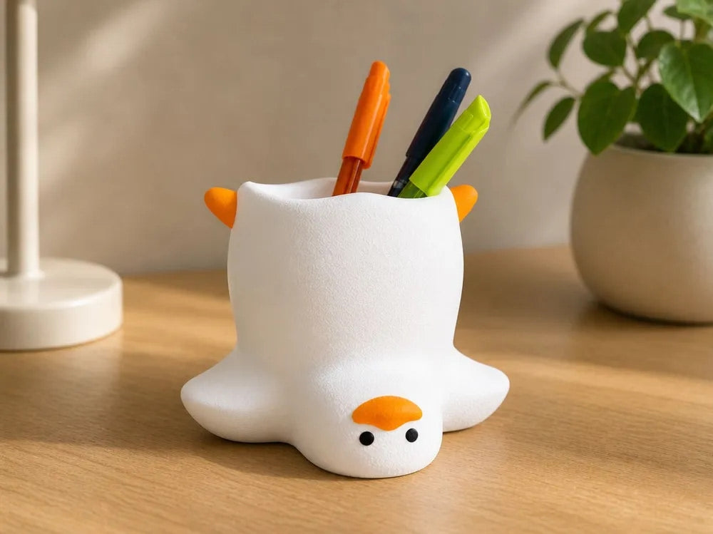 Funny Duck Desk Organizer – Pen & Brush Holder – image 4