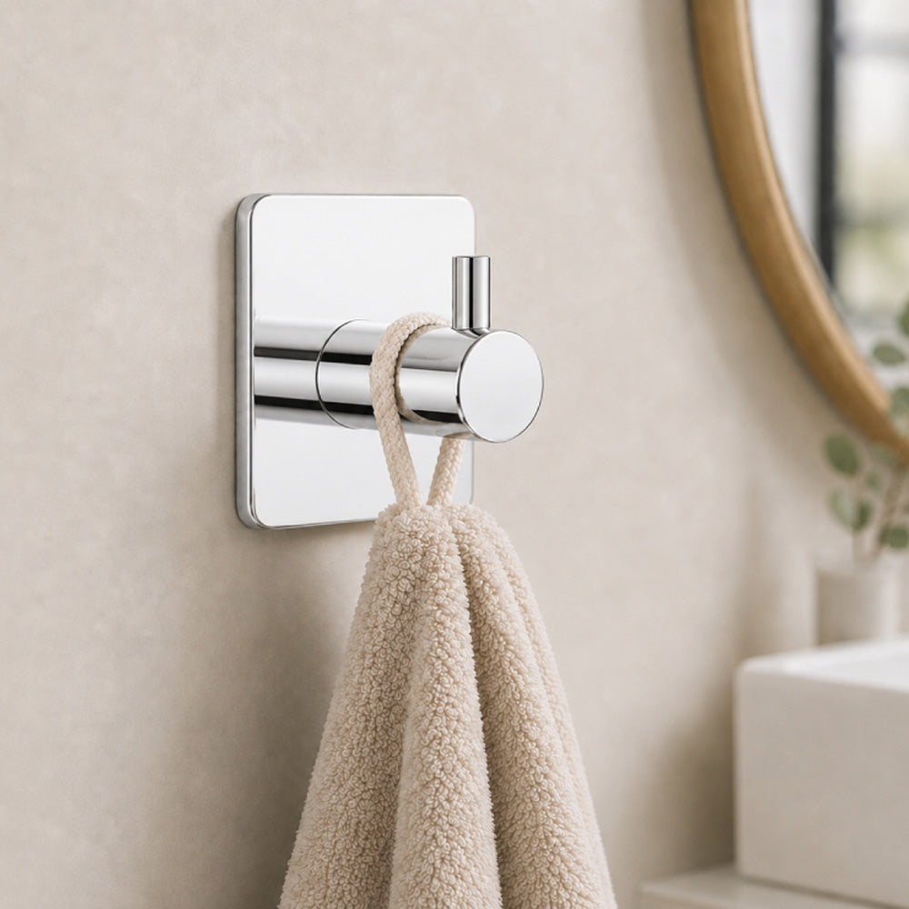 Stainless Steel Adhesive Towel Hooks – 2 Pack – image 3