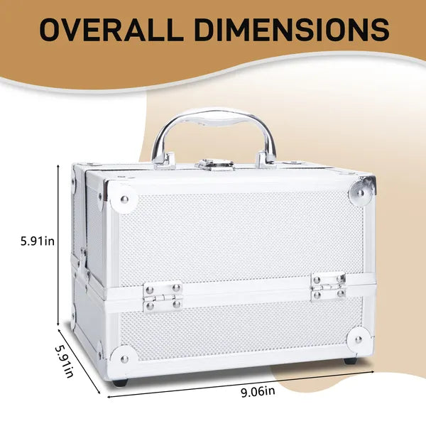 Aluminum Makeup Train Case with Mirror – 9 x 6 x 6 in – image 5
