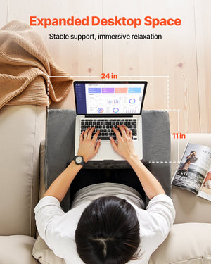 Reading Pillow with Lap Desk, Pockets & Cup Holder