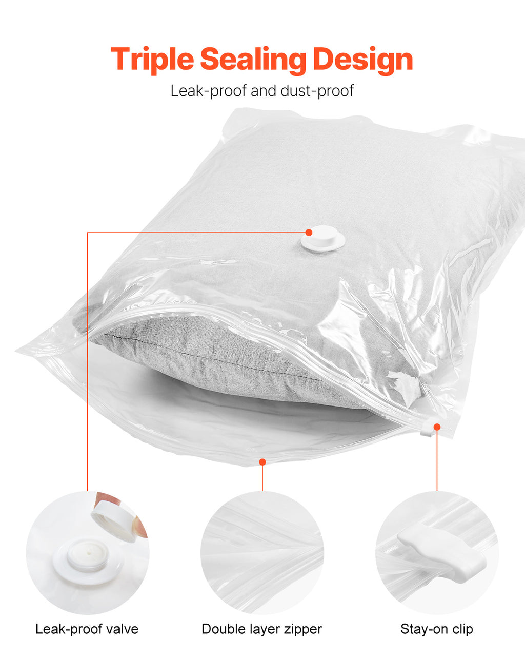 Vacuum Storage Bags with Electric Pump – 15 Pack