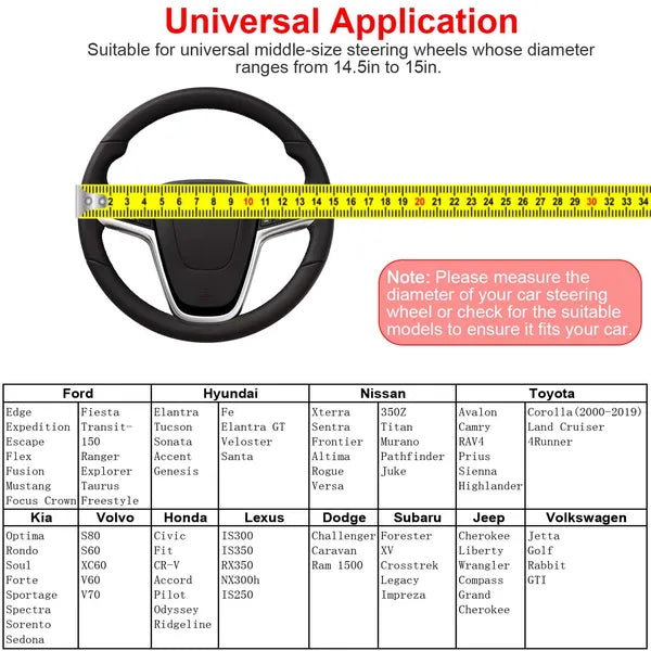Faux Leather Steering Wheel Cover – 14.5–15 in – image 3