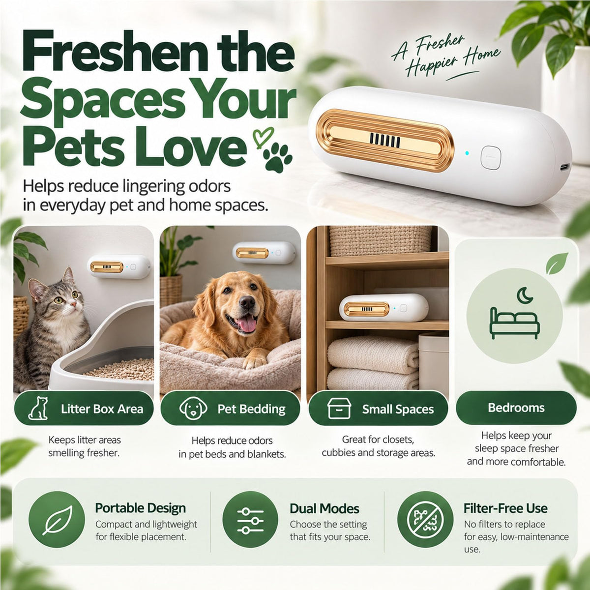 Rechargeable Pet Odor Eliminator - detail view