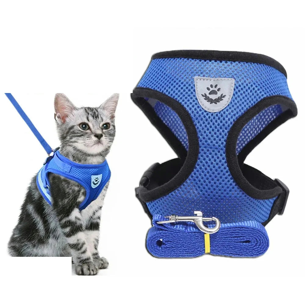 Reflective Mesh Cat & Dog Harness with Leash - photo 8