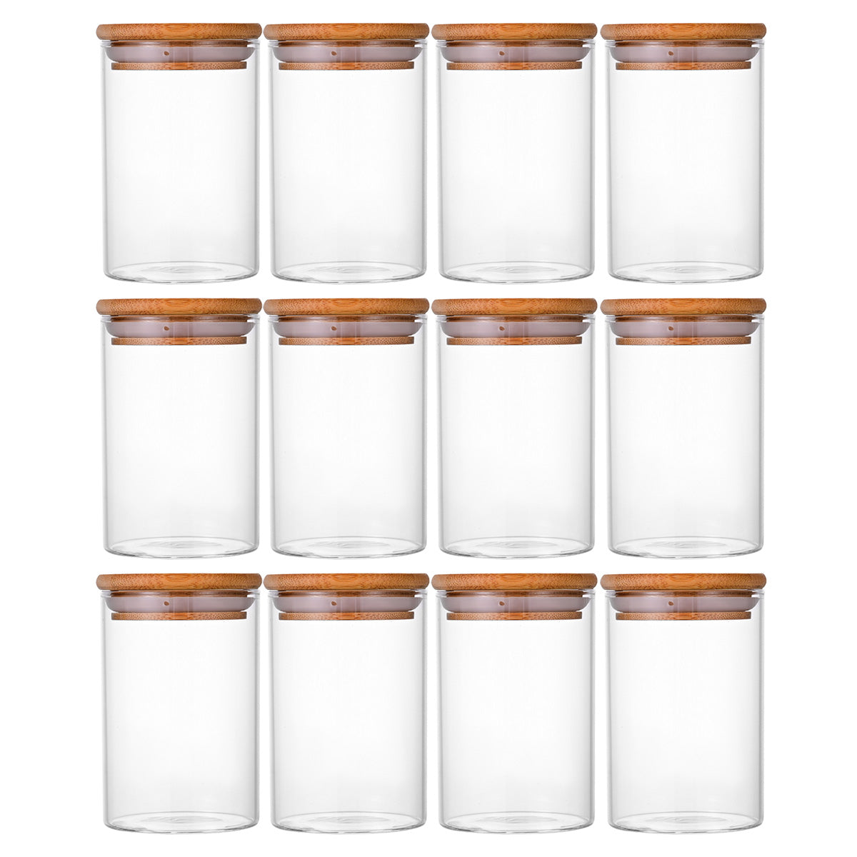 12-Piece Glass Spice Jars with Bamboo Lids & Labels – image 10