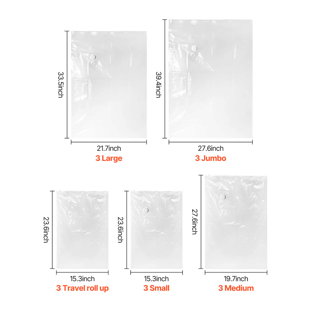 Vacuum Storage Bags with Electric Pump – 15 Pack – image 5