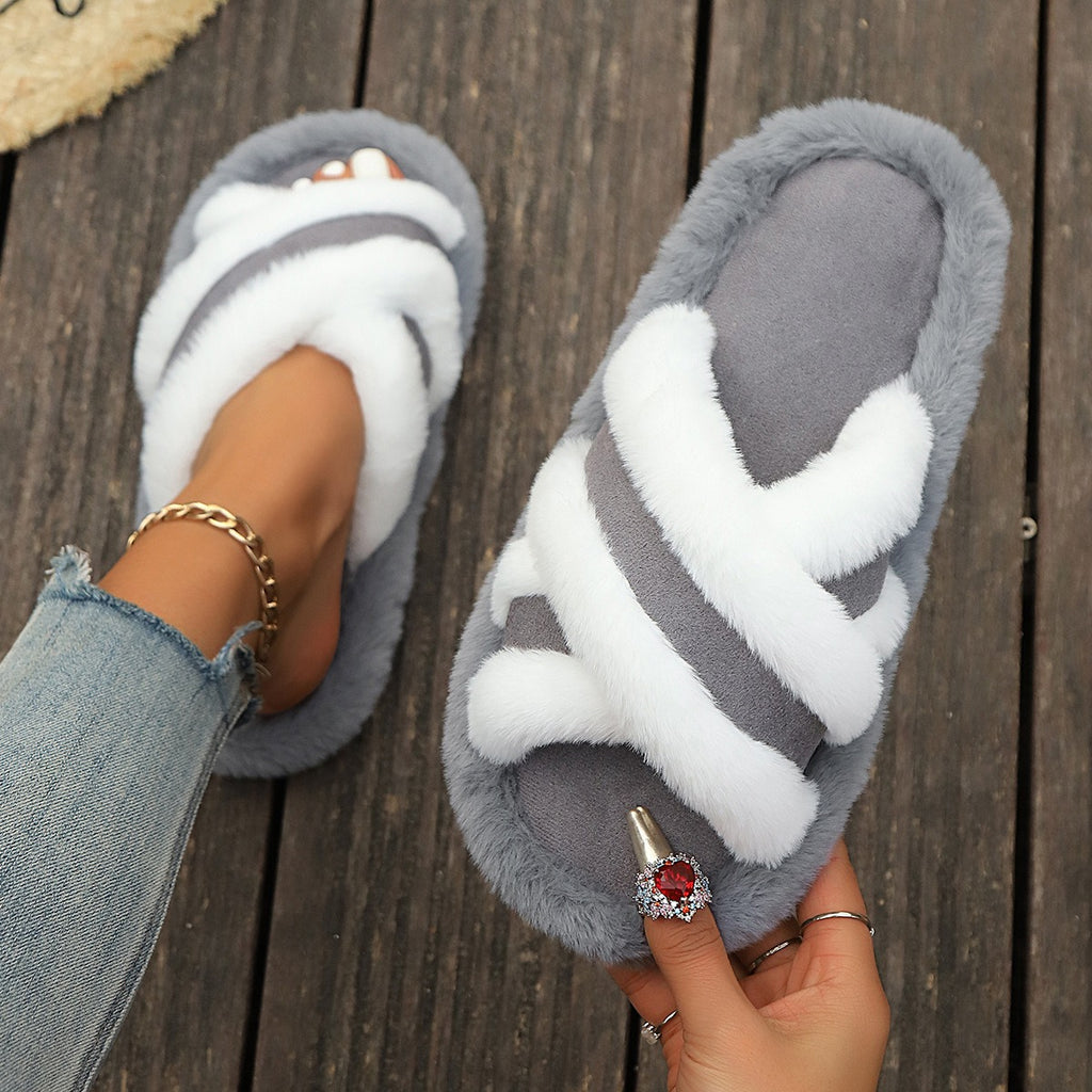 Fluffy Cross-Band Slippers – view 8