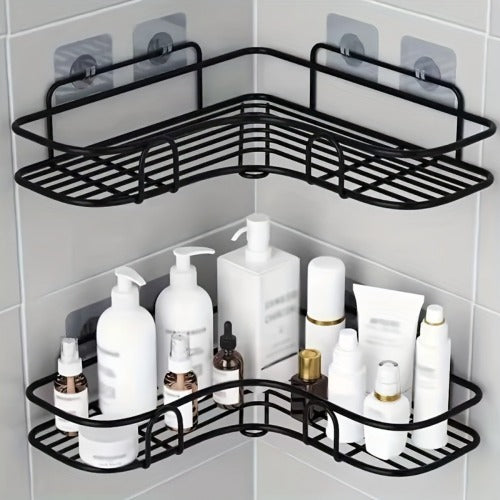 No-Drill Corner Shower Shelf – Bathroom Storage Rack – image 2