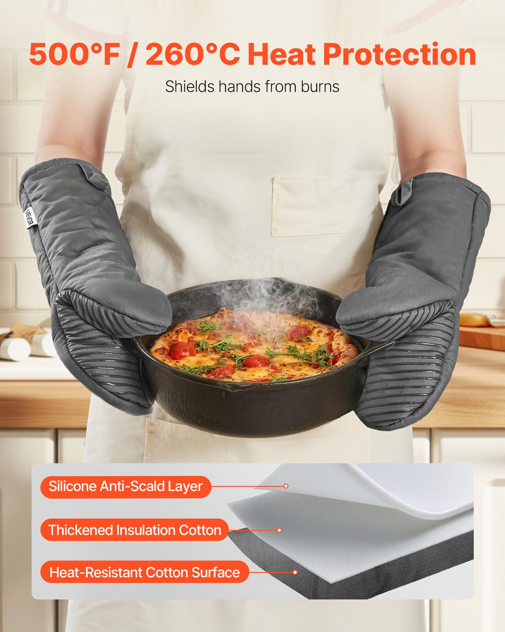 Mini Oven Mitt Set with Silicone Grip – 2 Piece – image 5