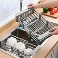 Expandable Over-Sink Drying Rack with Drain Basket