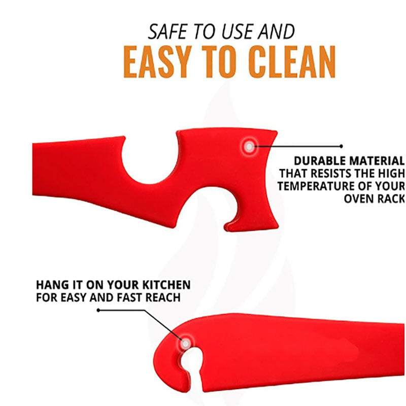 Silicone Oven Rack Push-Pull Tool – Long Handle – image 6