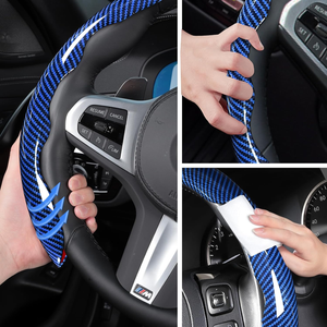 Carbon Fiber Look Clip-On Steering Wheel Cover – 3 Piece