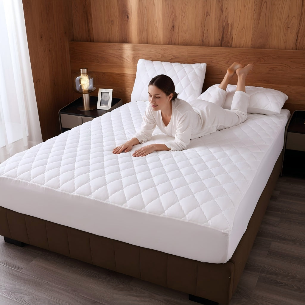 Diamond Quilted Fitted Mattress Cover – All Season – image 2